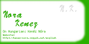 nora kenez business card
