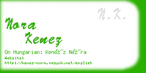 nora kenez business card